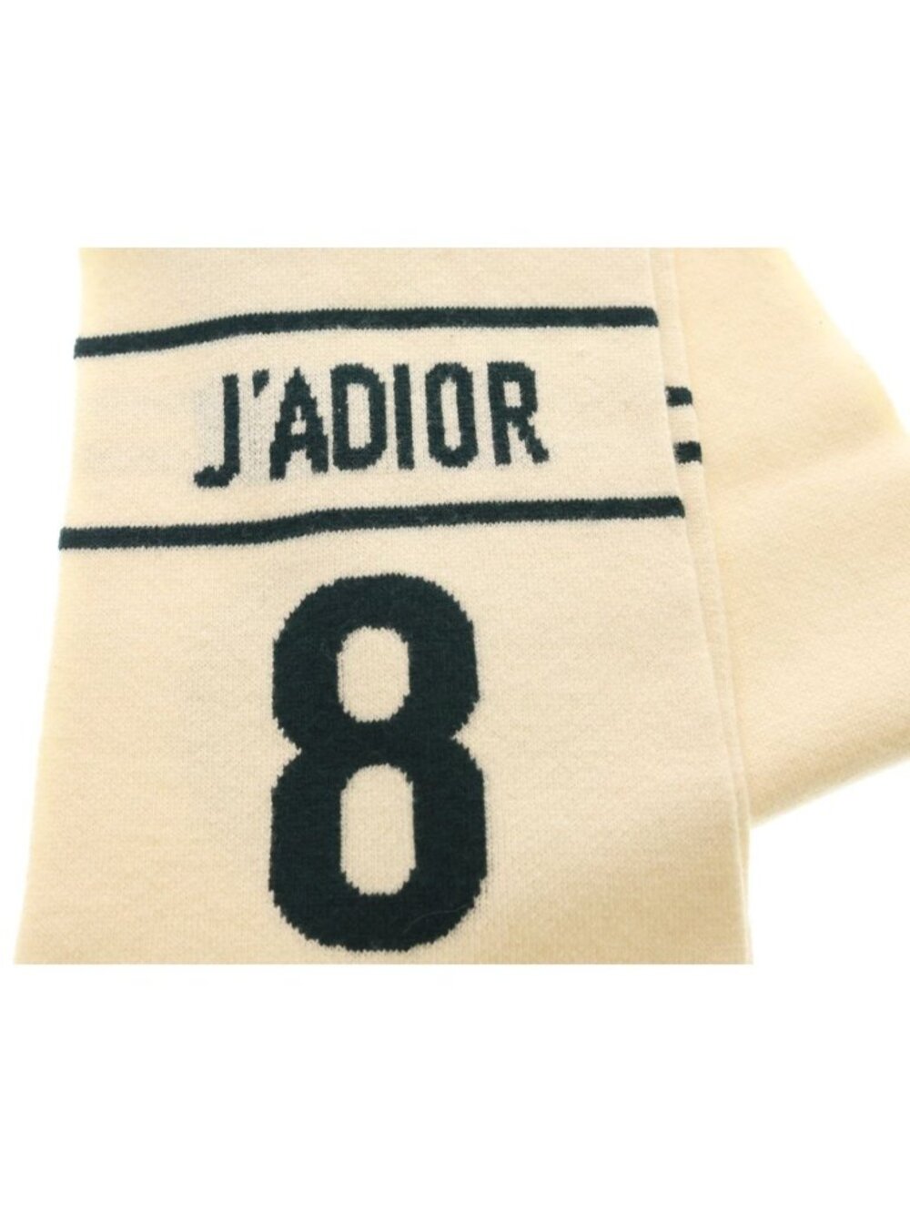 Dior J' 8 J'adior Logo Jacquard Cashmere Blend Wool Scarf Ivory - Picture 2 of 6